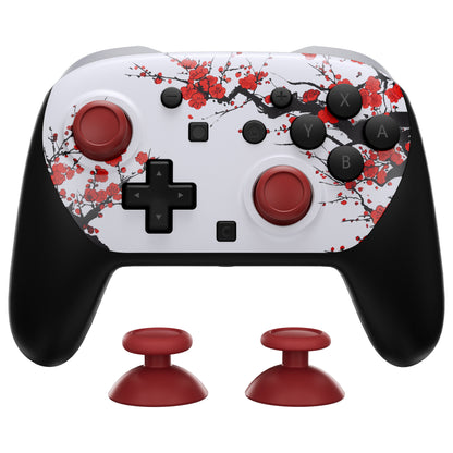 eXtremeRate Nintendo Switch 2 Proコントローラー対応DIY交換用フェイスプレートシェル【冬の梅】