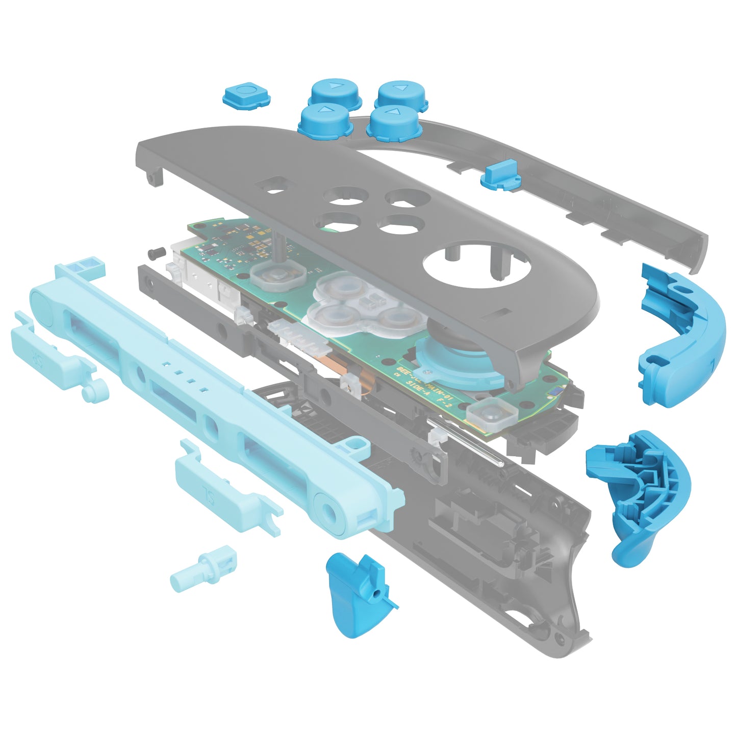 eXtremeRate Nintendo Switch 2ジョイコン対応交換フルセットボタン【ルー&オレンジ】