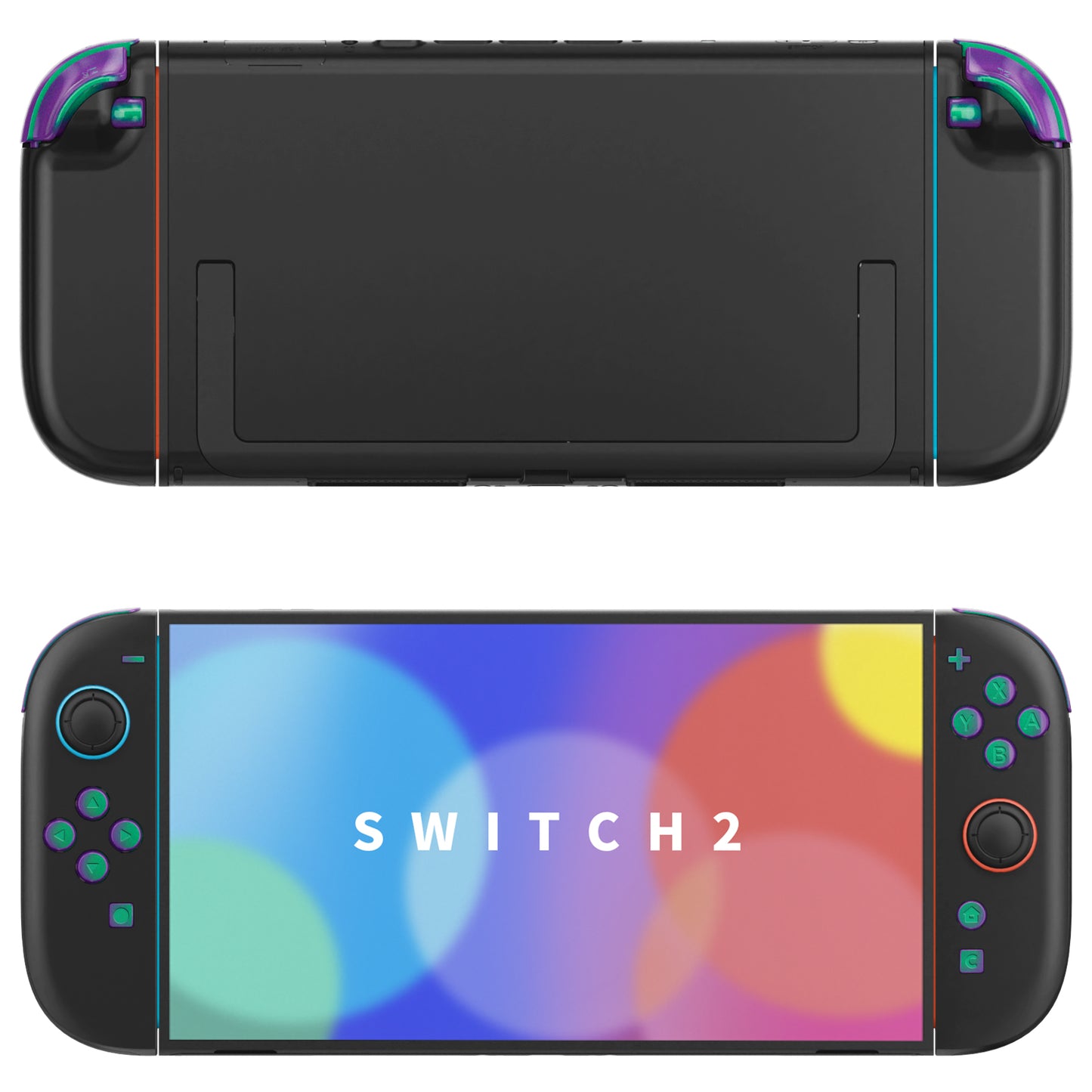 eXtremeRate Nintendo Switch 2ジョイコン対応交換フルセットボタン【カメレオングリーンパープル】