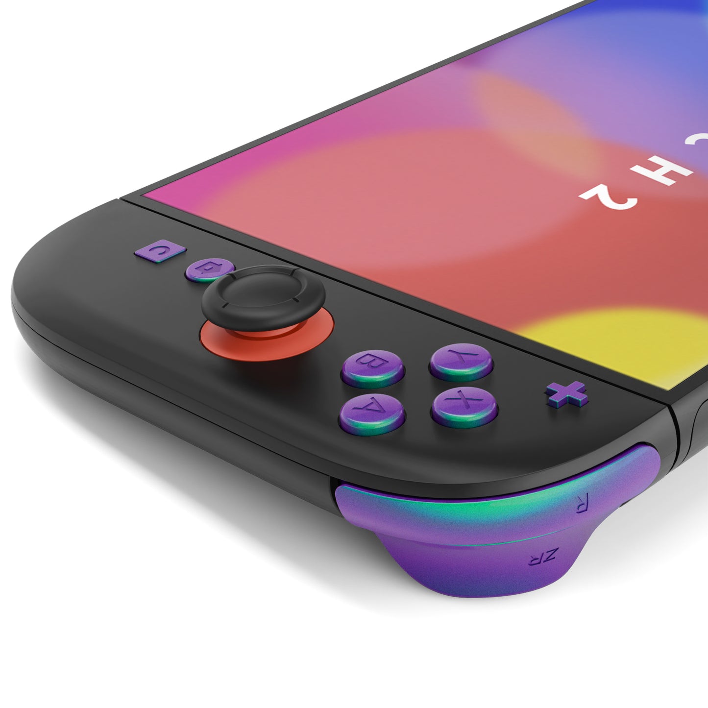 eXtremeRate Nintendo Switch 2ジョイコン対応交換フルセットボタン【カメレオングリーンパープル】