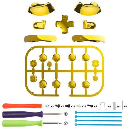 eXtremeRate Nintendo Switch 2ジョイコン対応交換フルセットボタン【クロムゴールド】