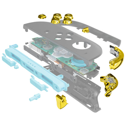 eXtremeRate Nintendo Switch 2ジョイコン対応交換フルセットボタン【クロムゴールド】