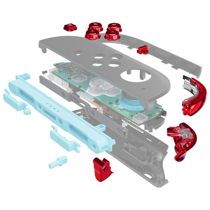 eXtremeRate Nintendo Switch 2ジョイコン対応交換フルセットボタン【クロムレッド】