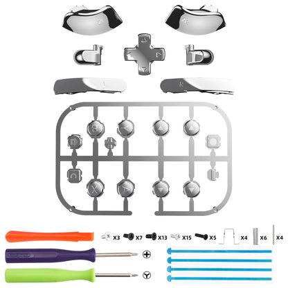 eXtremeRate Nintendo Switch 2ジョイコン対応交換フルセットボタン【クロムシルバー】