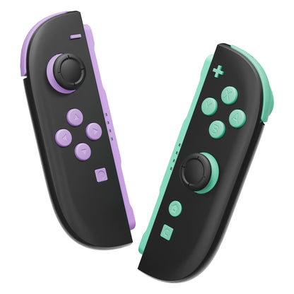 eXtremeRate Nintendo Switch 2ジョイコン対応交換フルセットボタン【パープル＆グリーン】