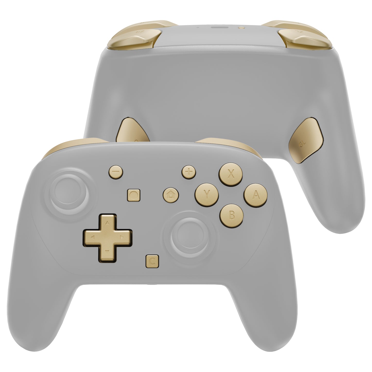 eXtremeRate Nintendo Switch 2 Proコントローラー用DIY交換フルセットボタン【シャンパンゴールド】