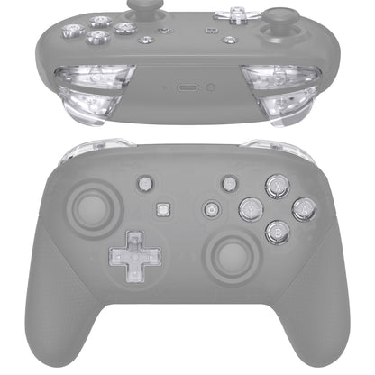 eXtremeRate Nintendo Switch Proコントローラー用DIY交換フルセットボタン【クリスタルクリア】