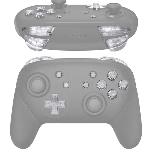 eXtremeRate Nintendo Switch Proコントローラー用DIY交換フルセットボタン【クリスタルクリア】