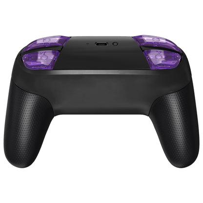 eXtremeRate Nintendo Switch Proコントローラー用DIY交換フルセットボタン【クリスタルクリアパープル】