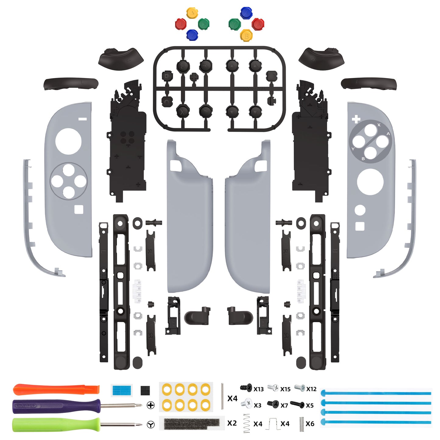 eXtremeRate Nintendo Switch 2対応ジョイコン交換フルセットシェルケース、ボタン付き - デラックス版【スーファミクラシックEUスタイル】