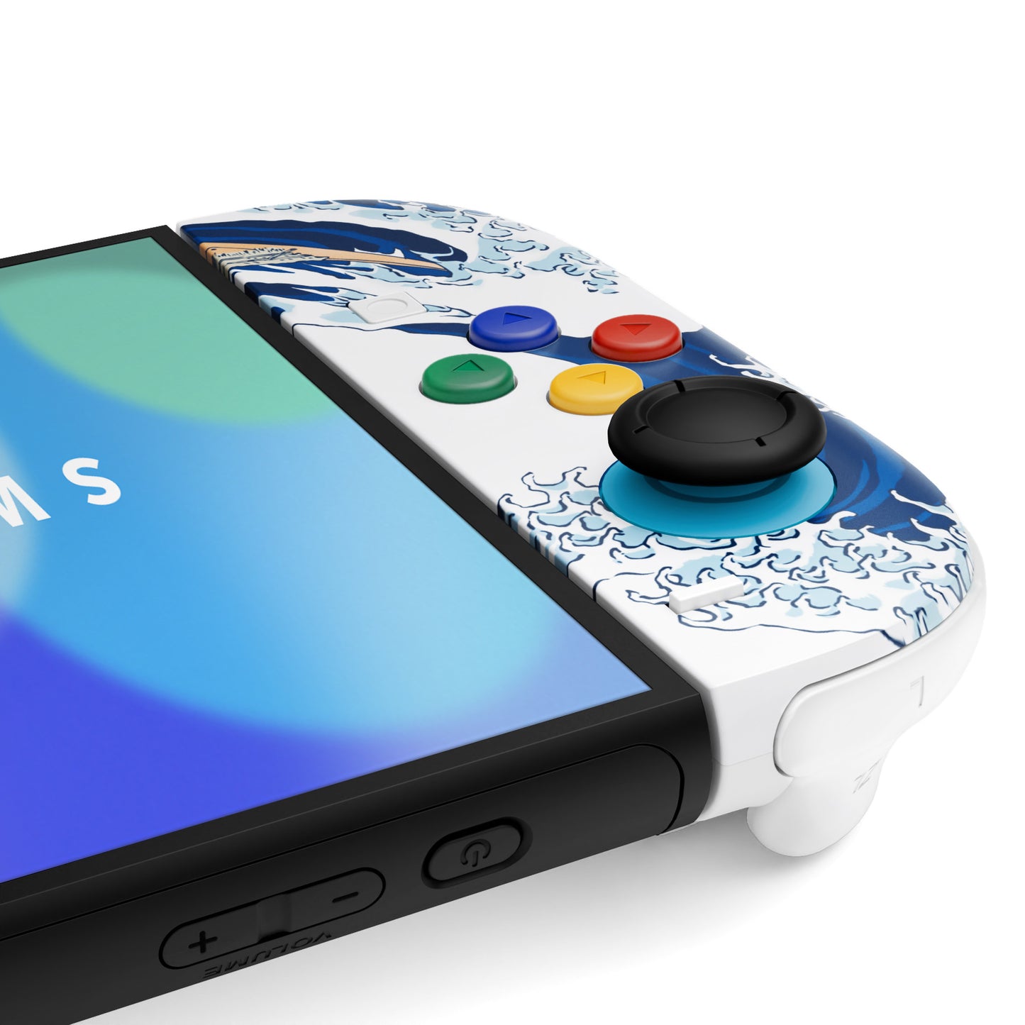 eXtremeRate Nintendo Switch 2対応ジョイコン交換フルセットシェルケース、ボタン付き - デラックス版【ザグレートウェーブ】