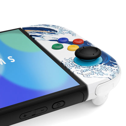 eXtremeRate Nintendo Switch 2対応ジョイコン交換フルセットシェルケース、ボタン付き - デラックス版【ザグレートウェーブ】