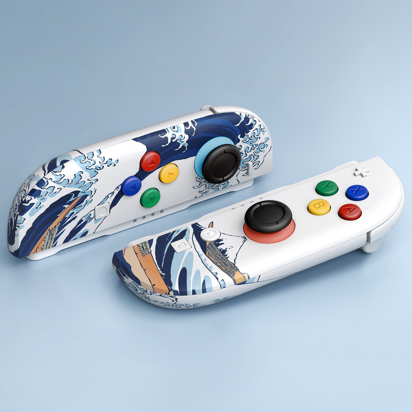 eXtremeRate Nintendo Switch 2対応ジョイコン交換フルセットシェルケース、ボタン付き - デラックス版【ザグレートウェーブ】