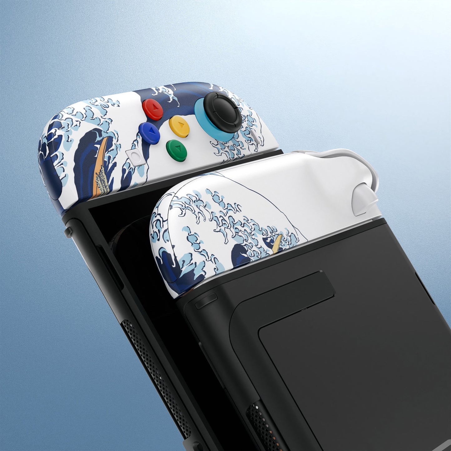 eXtremeRate Nintendo Switch 2対応ジョイコン交換フルセットシェルケース、ボタン付き - デラックス版【ザグレートウェーブ】