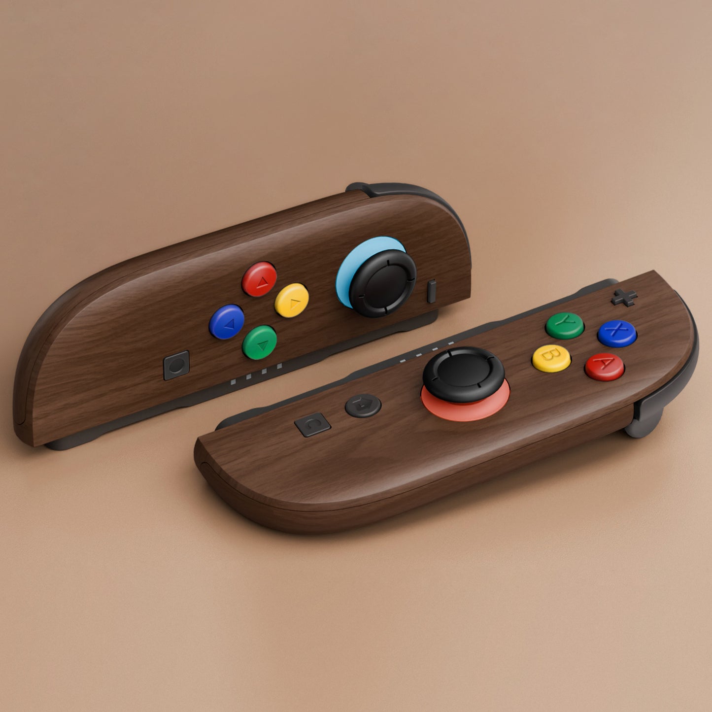 eXtremeRate Nintendo Switch 2対応ジョイコン交換フルセットシェルケース、ボタン付き - デラックス版【木目調デザイン】