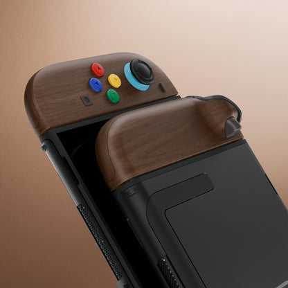 eXtremeRate Nintendo Switch 2対応ジョイコン交換フルセットシェルケース、ボタン付き - デラックス版【木目調デザイン】