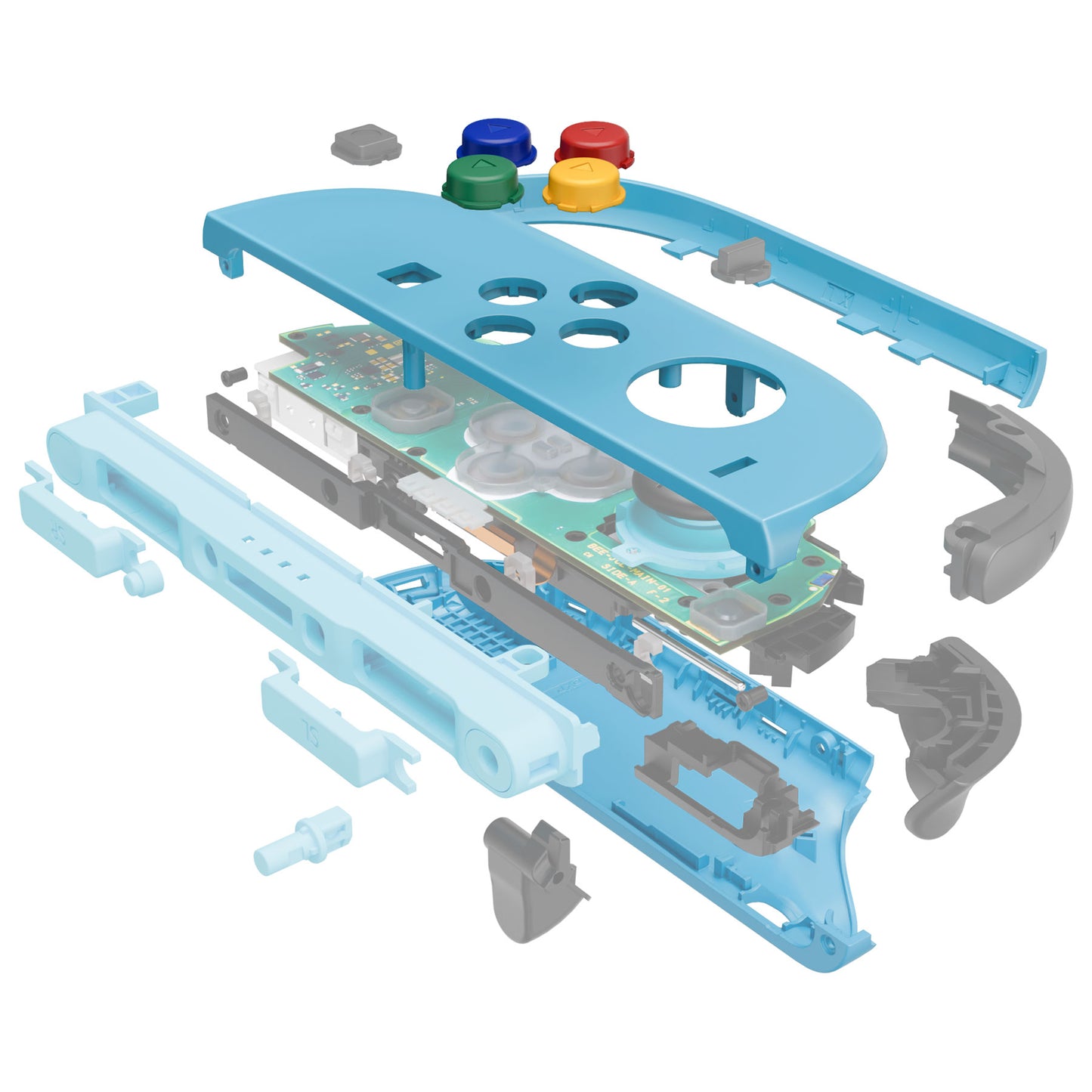 eXtremeRate Nintendo Switch 2対応ジョイコン交換フルセットシェルケース、ボタン付き - エッセンス版【ブルー&オレンジ】