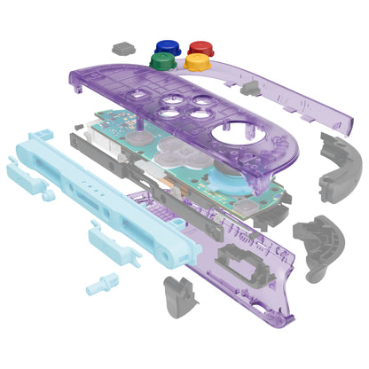 eXtremeRate Nintendo Switch 2対応ジョイコン交換フルセットシェルケース、ボタン付き - エッセンス版【クリアパープル】