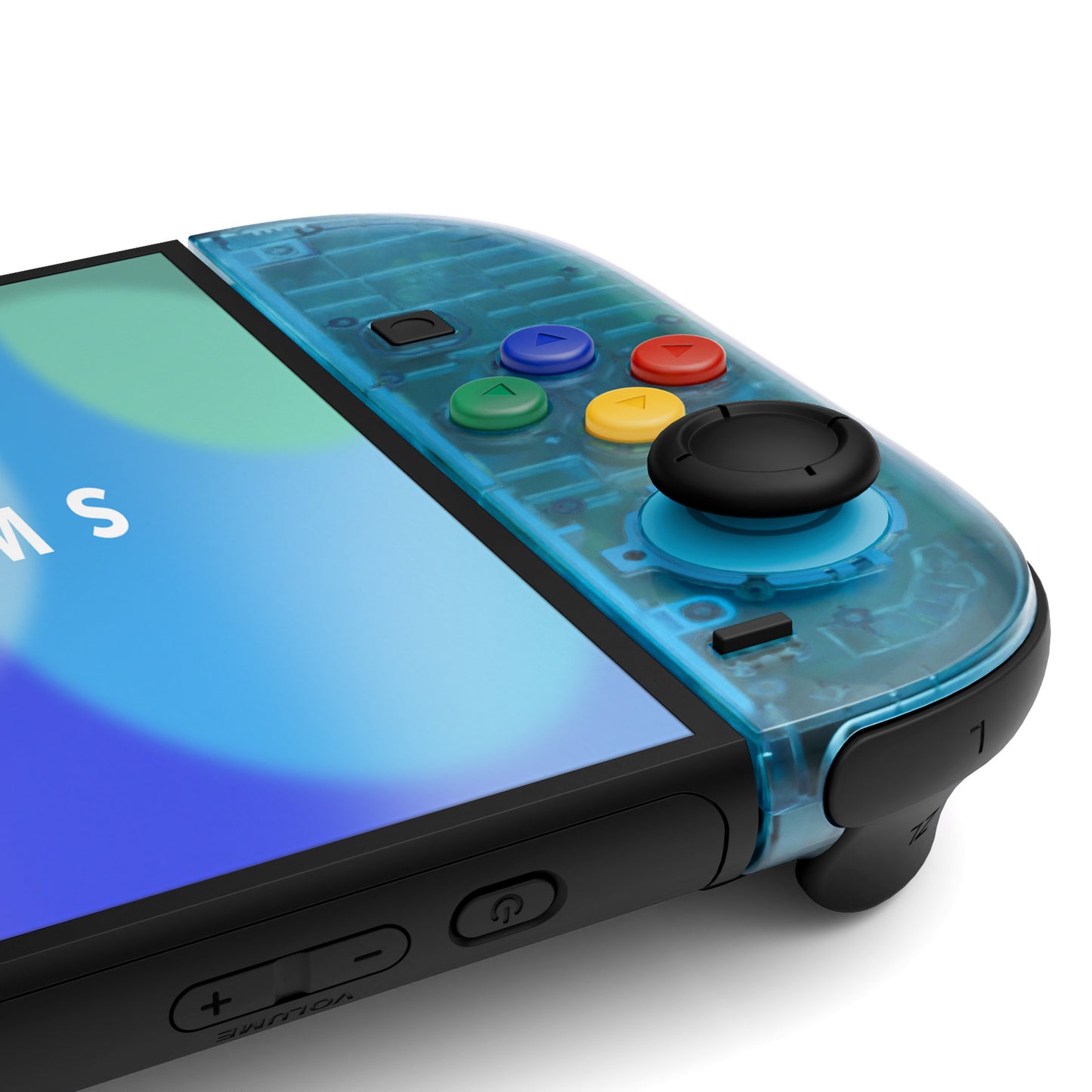 eXtremeRate Nintendo Switch 2対応ジョイコン交換フルセットシェルケース、ボタン付き - エッセンス版【クリアブルー&オレンジ】