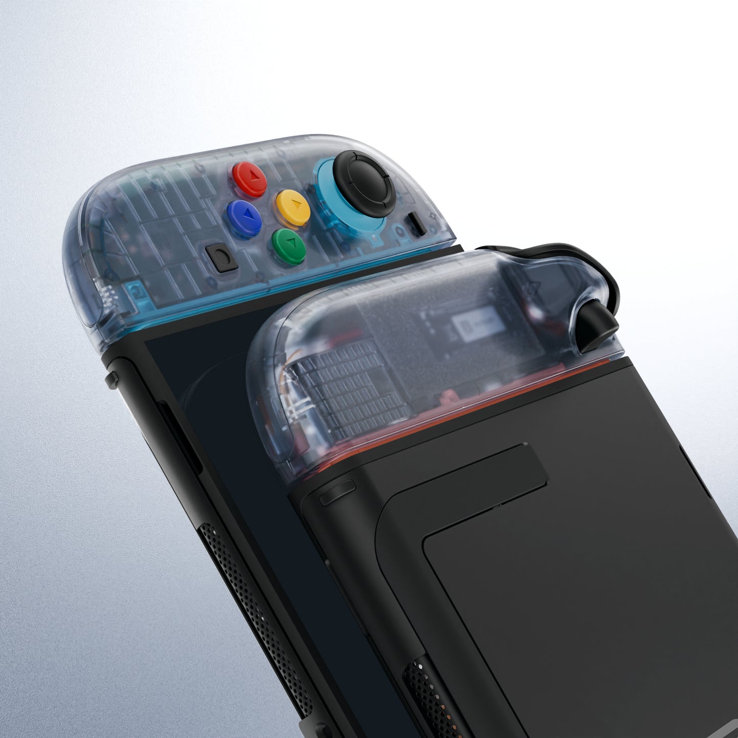 eXtremeRate Nintendo Switch 2対応ジョイコン交換フルセットシェルケース、ボタン付き - エッセンス版【クリアグレイシャーブルー】