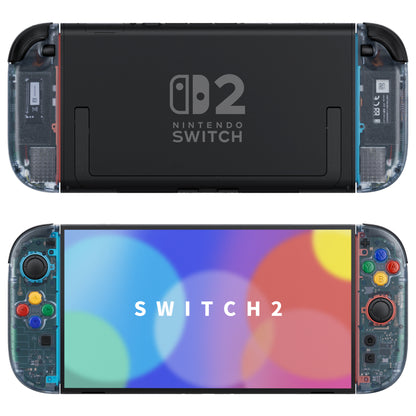 eXtremeRate Nintendo Switch 2対応ジョイコン交換フルセットシェルケース、ボタン付き - エッセンス版【クリアグレイシャーブルー】