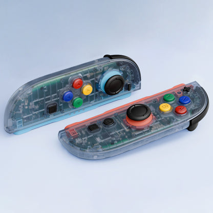 eXtremeRate Nintendo Switch 2対応ジョイコン交換フルセットシェルケース、ボタン付き - エッセンス版【クリアグレイシャーブルー】