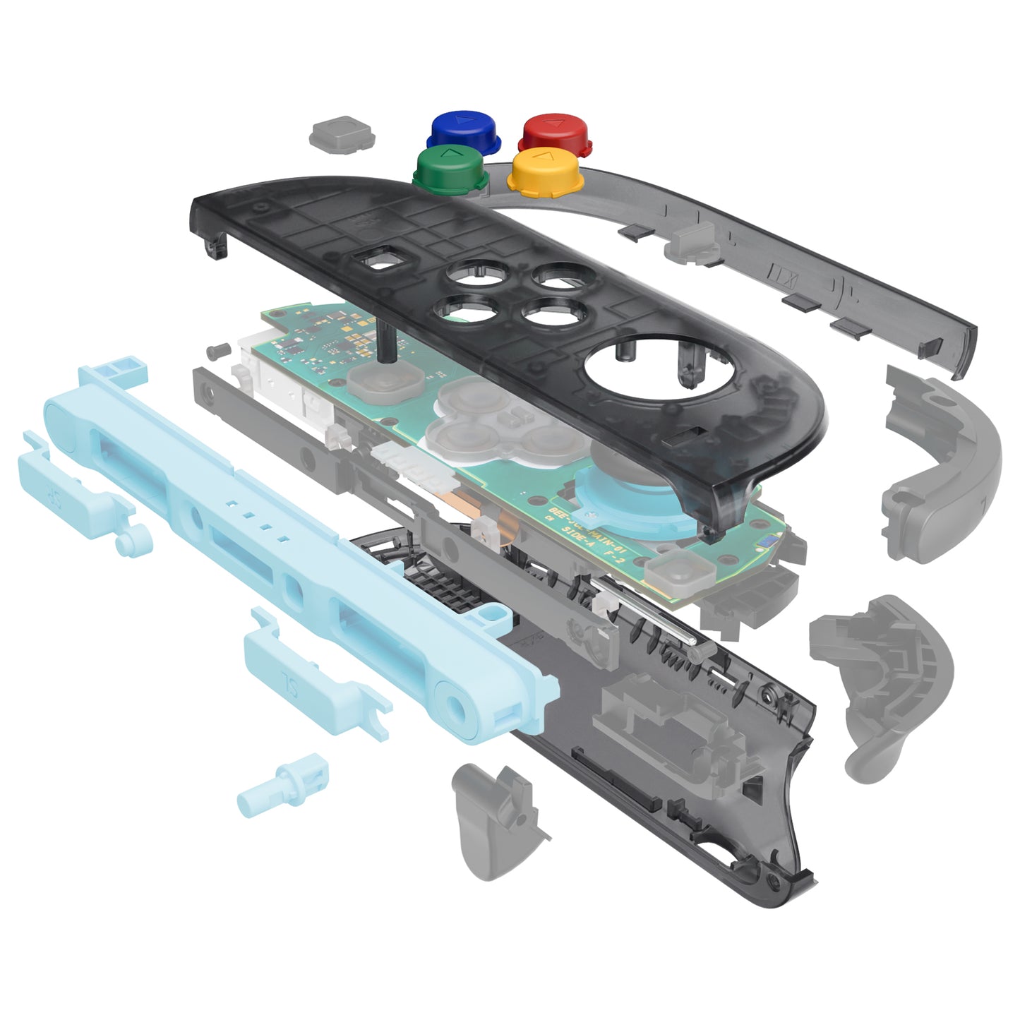 eXtremeRate Nintendo Switch 2対応ジョイコン交換フルセットシェルケース、ボタン付き - エッセンス版【クリアブラック】