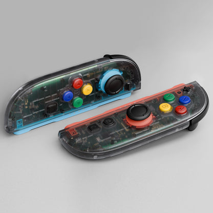 eXtremeRate Nintendo Switch 2対応ジョイコン交換フルセットシェルケース、ボタン付き - エッセンス版【クリアブラック】