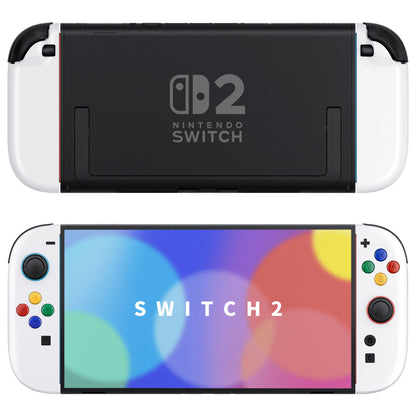 eXtremeRate Nintendo Switch 2対応ジョイコン交換フルセットシェルケース、ボタン付き - エッセンス版【ホワイト】