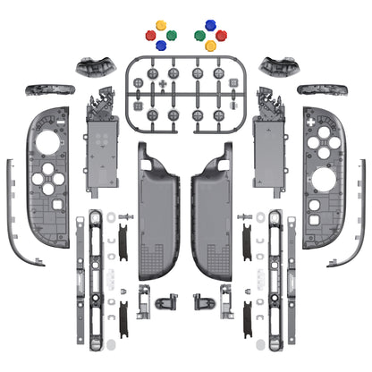 eXtremeRate Nintendo Switch 2対応ジョイコン交換フルセットシェルケース、ボタン付き - デラックス版【クリアブラック】