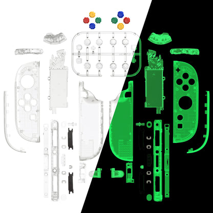 eXtremeRate Nintendo Switch 2対応ジョイコン交換フルセットシェルケース、ボタン付き - デラックス版【暗闇で光る-グリーン】