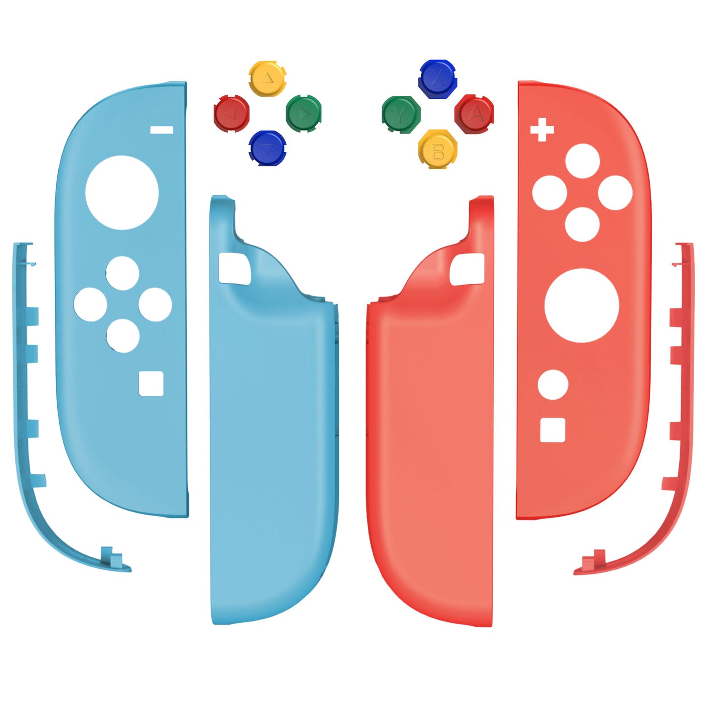 eXtremeRate Nintendo Switch 2対応ジョイコン交換フルセットシェルケース、ボタン付き - エッセンス版【ブルー&オレンジ】