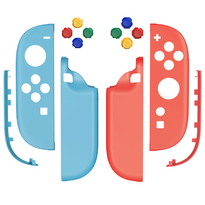 eXtremeRate Nintendo Switch 2対応ジョイコン交換フルセットシェルケース、ボタン付き - エッセンス版【ブルー&オレンジ】