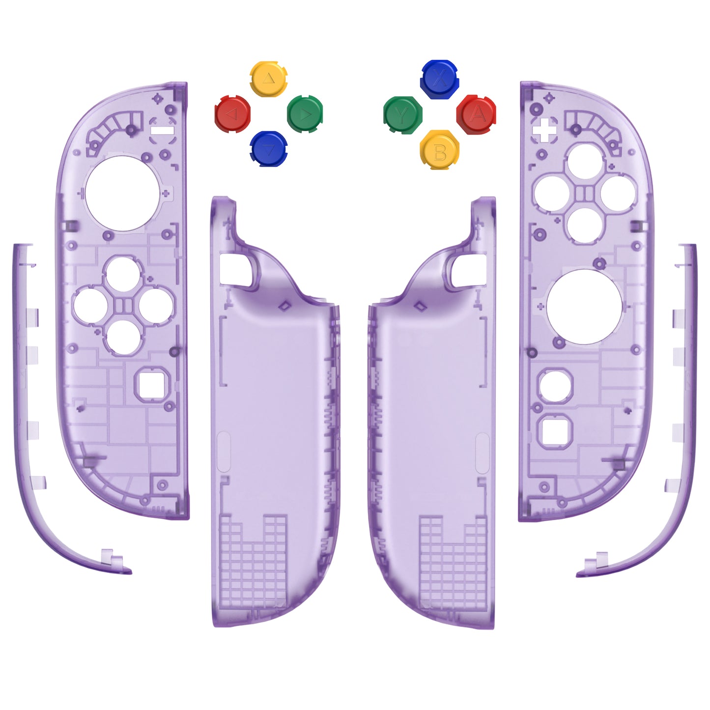eXtremeRate Nintendo Switch 2対応ジョイコン交換フルセットシェルケース、ボタン付き - エッセンス版【クリアパープル】
