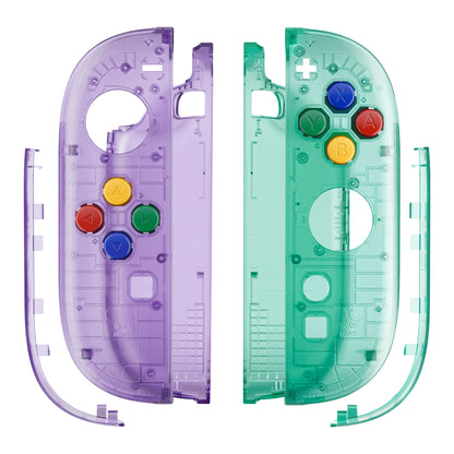 eXtremeRate Nintendo Switch 2 Joy-Con Replacement Shell Case with Buttons - Essence Edition [Clear Blue & Orange]