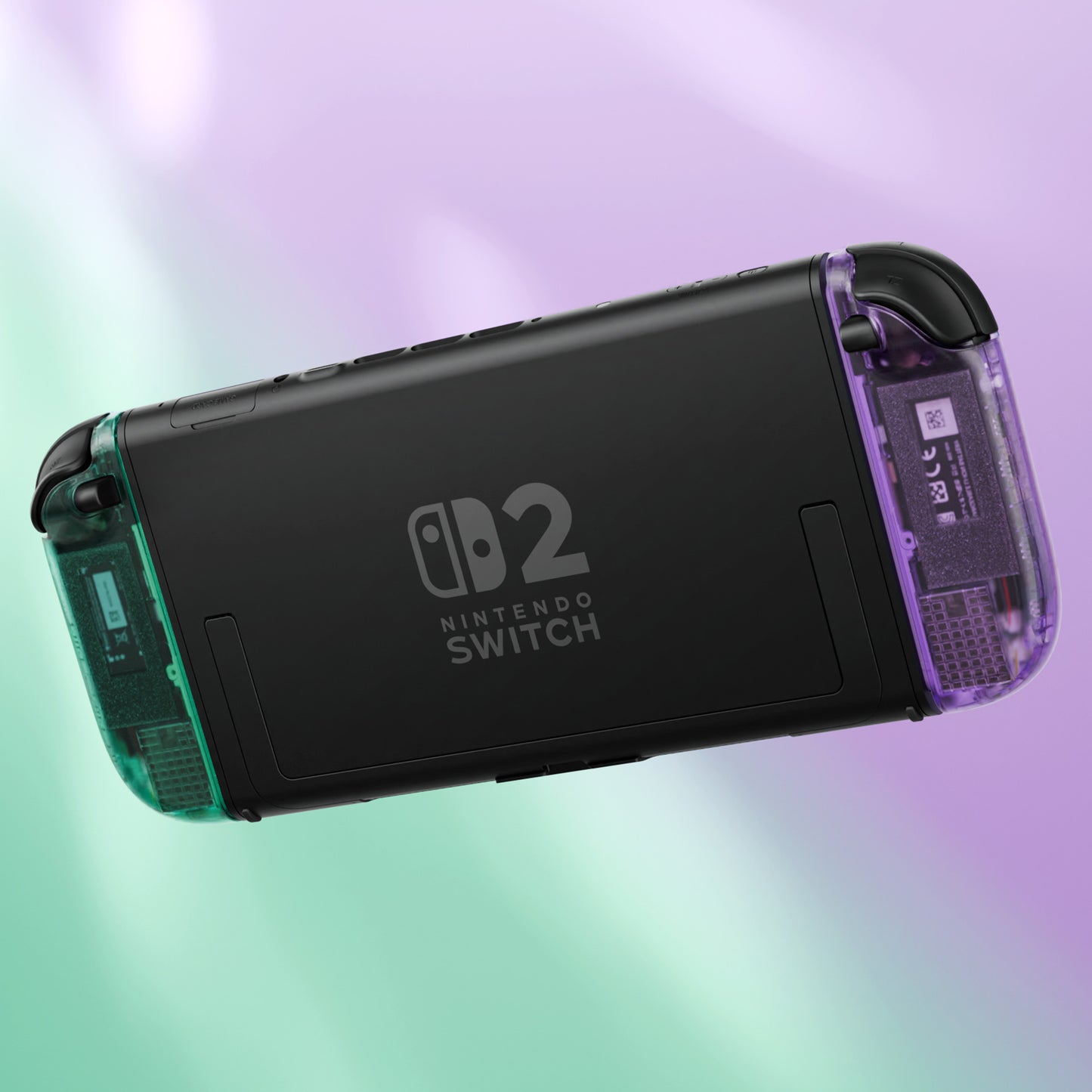 eXtremeRate Nintendo Switch 2 Joy-Con Replacement Shell Case with Buttons - Essence Edition [Clear Blue & Orange]