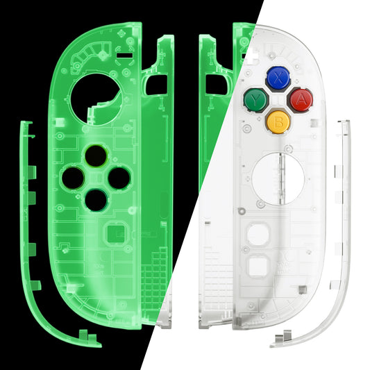 eXtremeRate Nintendo Switch 2対応ジョイコン交換フルセットシェルケース、ボタン付き - エッセンス版【暗闇で光る-グリーン】