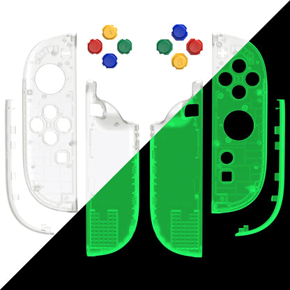 eXtremeRate Nintendo Switch 2対応ジョイコン交換フルセットシェルケース、ボタン付き - エッセンス版【暗闇で光る-グリーン】