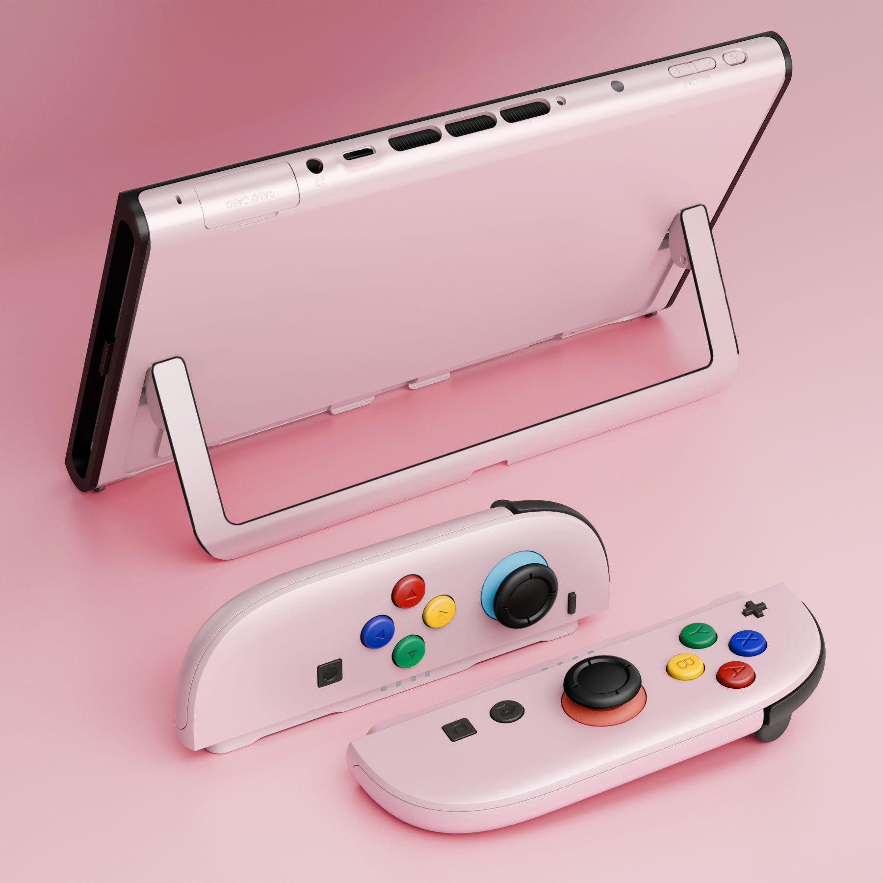 Switch 本体 カスタム品 eXtremeRate ピンク eXtremeRate Nintendo Switch 2対応交換フルセットシェル＆ボタン