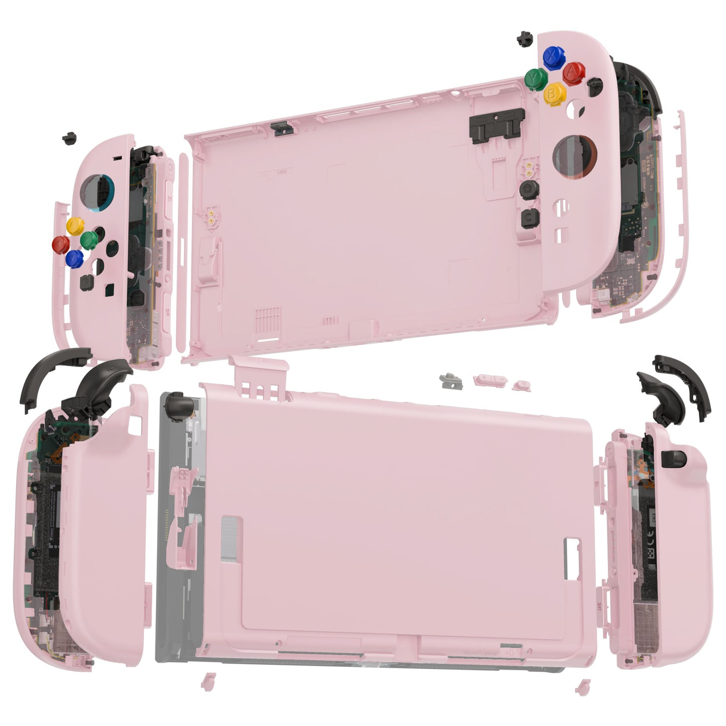 eXtremeRate Nintendo Switch 2対応交換フルセットシェル＆ボタン - デラックス版【チェリーブロッサムピンク】