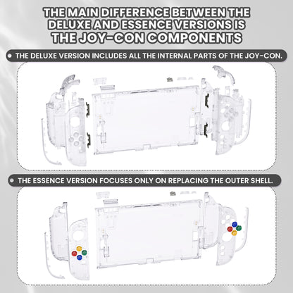eXtremeRate Nintendo Switch 2対応交換フルセットシェル＆ボタン - デラックス版【クリア】