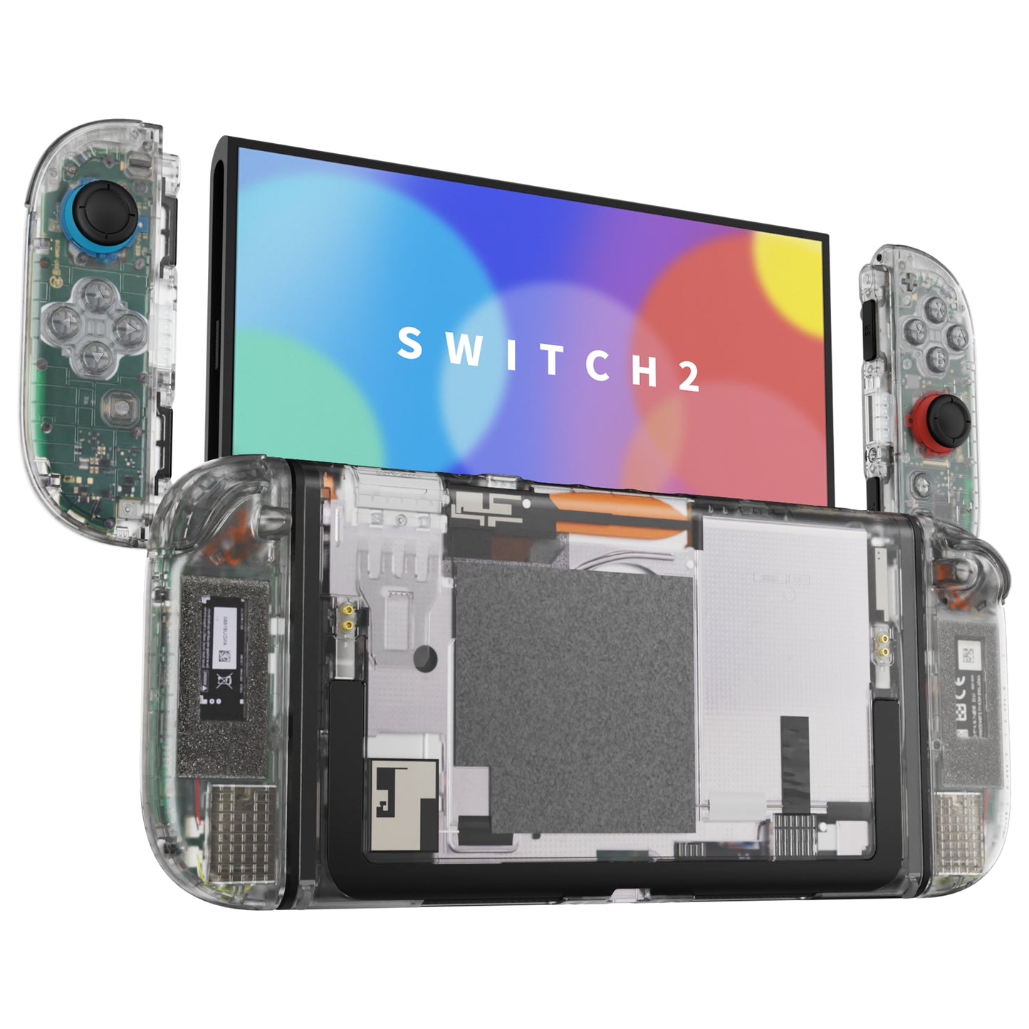 eXtremeRate Nintendo Switch 2対応交換フルセットシェル＆ボタン - デラックス版【クリア】