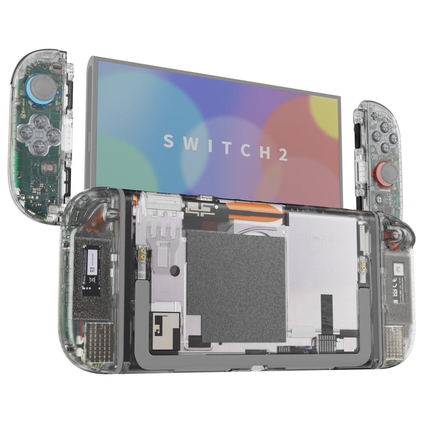 eXtremeRate Nintendo Switch 2対応交換フルセットシェル＆ボタン - デラックス版【クリア】