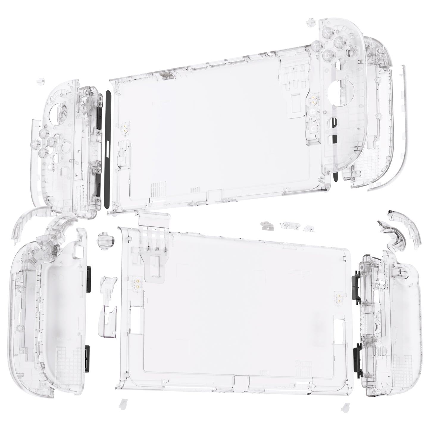 eXtremeRate Nintendo Switch 2対応交換フルセットシェル＆ボタン - デラックス版【クリア】