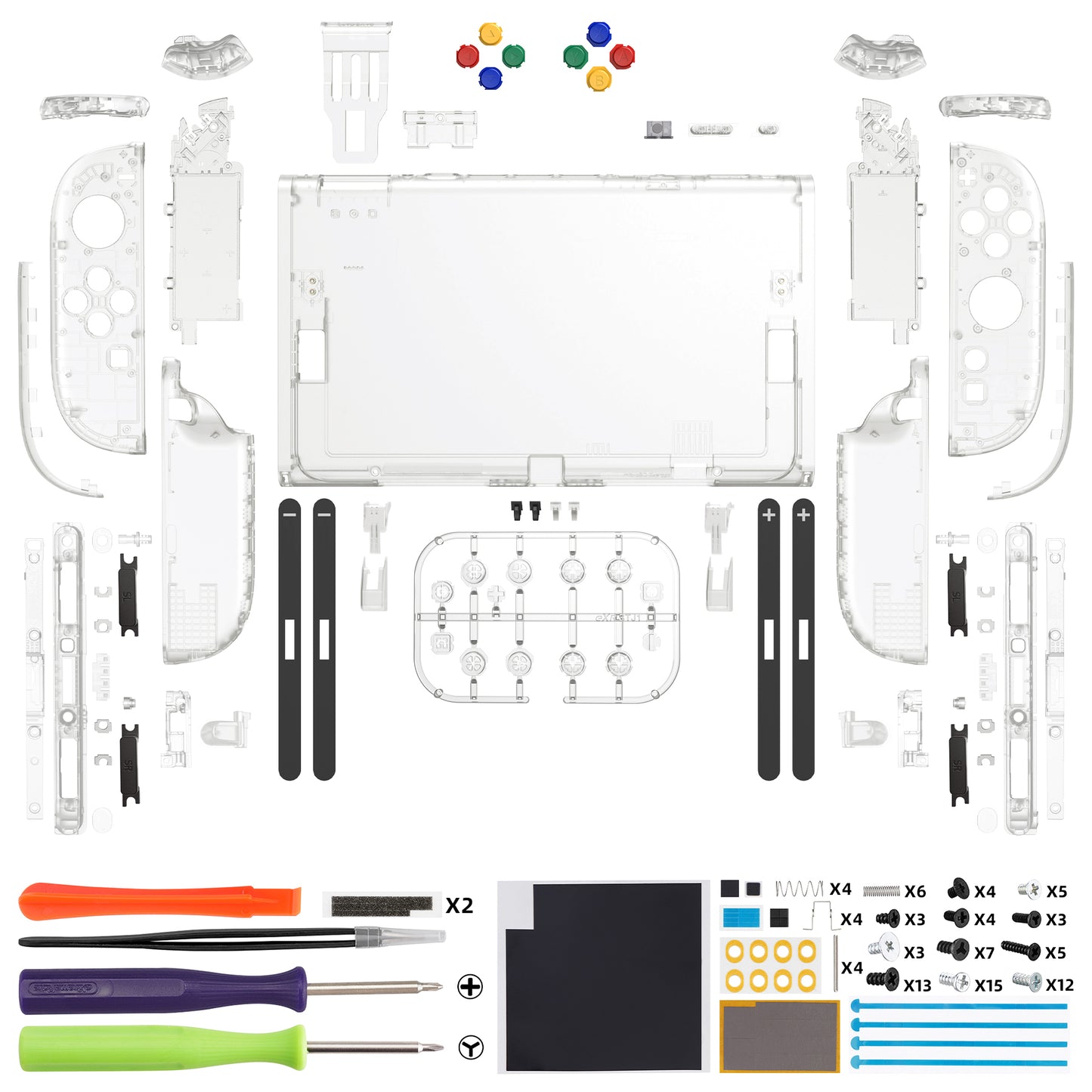 eXtremeRate Nintendo Switch 2対応交換フルセットシェル＆ボタン - デラックス版【暗闇で光る-グリーン】