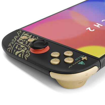 eXtremeRate Nintendo Switch 2対応交換フルセットシェル＆ボタン - デラックス版 - トーテム オブ キングダム【ブラック】暗闇で光る