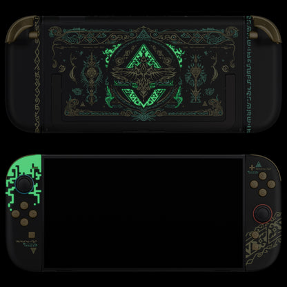 eXtremeRate Nintendo Switch 2対応交換フルセットシェル＆ボタン - デラックス版 - トーテム オブ キングダム【ブラック】暗闇で光る