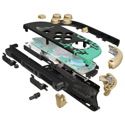 eXtremeRate Nintendo Switch 2対応交換フルセットシェル＆ボタン - デラックス版 - トーテム オブ キングダム【ブラック】暗闇で光る