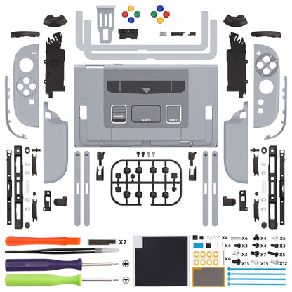 eXtremeRate Nintendo Switch 2対応交換フルセットシェル＆ボタン - デラックス版【スーファミクラシックEUスタイル】