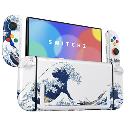 eXtremeRate Nintendo Switch 2対応交換フルセットシェル＆ボタン - デラックス版【ザグレートウェーブ】
